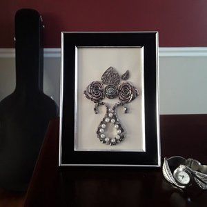 Vintage framed art picture handcraft. 7"/7,5".